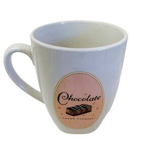 Vintage‎ White Ceramic Mug With Chocolate Print
